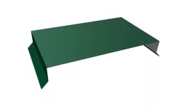 Парапетная крышка прямая 390мм 0,5 GreenCoat Pural BT с пленкой RR 11 темно-зеленый хром