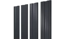 Штакетник Twin с прямым резом 0,5 Satin RAL 7024 мокрый асфальт купить в санкт-петербурге
