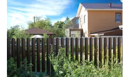 Штакетник Круглый фигурный 0,4 PE-Double RAL 8017 шоколад купить в санкт-петербурге