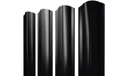 Штакетник Круглый фигурный 0,45 PE-Double RAL 9005 черный купить в санкт-петербурге