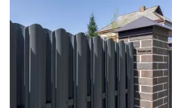 Штакетник Круглый фигурный 0,5 Rooftop Бархат RAL 7024 мокрый асфальт купить в санкт-петербурге