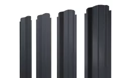 Штакетник П-образный B фигурный 0,5 Satin Matt TX RAL 7024 мокрый асфальт купить в санкт-петербурге