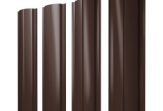 Штакетник Полукруглый Slim с прямым резом 0,45 Drap TwinColor RAL 8017 шоколад купить в санкт-петербурге