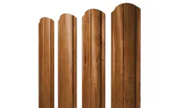 Штакетник Полукруглый Slim фигурный 0,4 Print Premium Golden Wood Fresh