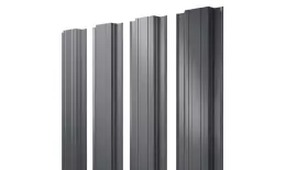 Штакетник Прямоугольный с прямым резом 0,5 GreenCoat Pural BT, matt RR 23 темно-серый (RAL 7024 мокрый асфальт) купить в санкт-петербурге