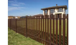 Штакетник Прямоугольный с прямым резом 0,5 Satin Matt RAL 8017 шоколад купить в санкт-петербурге