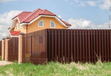 Штакетник Прямоугольный фигурный 0,45 Drap TwinColor RAL 8017 шоколад купить в санкт-петербурге