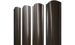 Штакетник Круглый фигурный 0,5 GreenCoat Pural BT RR 32 темно-коричневый (RAL 8019 серо-коричневый) купить в санкт-петербурге