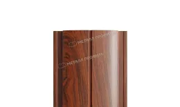 Штакетник металлический МЕТАЛЛ ПРОФИЛЬ ELLIPSE-T 19х126 (ECOSTEEL-01-МореныйДуб-0.5) купить в санкт-петербурге
