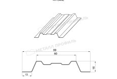 Штакетник металлический МЕТАЛЛ ПРОФИЛЬ LАNE-T 16,5х99 (PURETAN-20-RR11-0.5) купить в санкт-петербурге