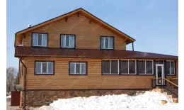 Сайдинг Блок-хаус 0,390 Grand Line 0,45 Print Elite Cherry Wood TwinColor купить в санкт-петербурге