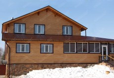 Сайдинг Блок-хаус 0,390 Grand Line 0,45 Print Premium Antique Wood TwinColor купить в санкт-петербурге