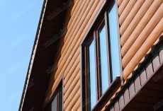 Сайдинг Блок-хаус 0,390 Grand Line 0,45 Print Premium Antique Wood TwinColor купить в санкт-петербурге
