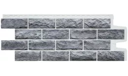 Фасадные панели Grand Line Колотый камень Design Plus гранит с белым швом