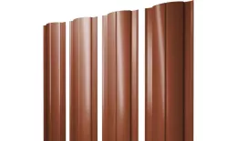 Штакетник Круглый с прямым резом 0,5 Satin Matt RAL 8004 терракота купить в санкт-петербурге