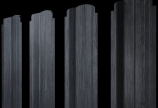 Штакетник П-образный В фигурный 0,45 Print Premium Grey Wood TwinColor купить в санкт-петербурге