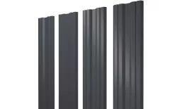 Штакетник Twin с прямым резом 0,5 GreenCoat Pural BT, matt RR 23 темно-серый (RAL 7024 мокрый асфальт) купить в санкт-петербурге