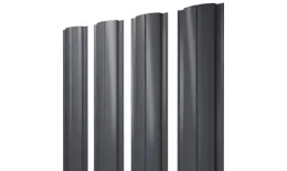 Штакетник Полукруглый Slim с прямым резом 0,5 GreenCoat Pural BT, matt RR 23 темно-серый (RAL 7024 мокрый асфальт) купить в санкт-петербурге