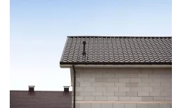 Вид издалека Металлочерепица GL Kamea 0,5 Rooftop Matte 7024