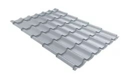 Металлочерепица Grand Line Classic Полиэстер 0.45 RAL 9006 бело-алюминиевый купить в санкт-петербурге