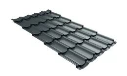 Металлочерепица GL Kvinta Plus 3D 0,5 Quarzit Pro Matt RAL 7016 антрацитово-серый купить в санкт-петербурге