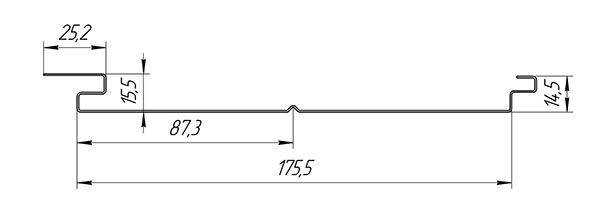 Vertikal_Line - Металлический сайдинг Grand Line Вертикаль Line Satin Matt 0,5 мм RAL 7024 Мокрый асфальт